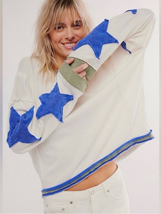 Free People Tops - FREE PEOPLE We The Free You’re a Star Long Sleeve Boxy Oversized Tee - XS